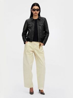 Amazing True Vintage 90's Super Soft Black Nappa Leather Biker Jacket